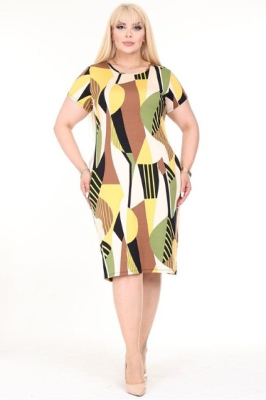 Vasarinė suknelė trumpomis rankovėmis