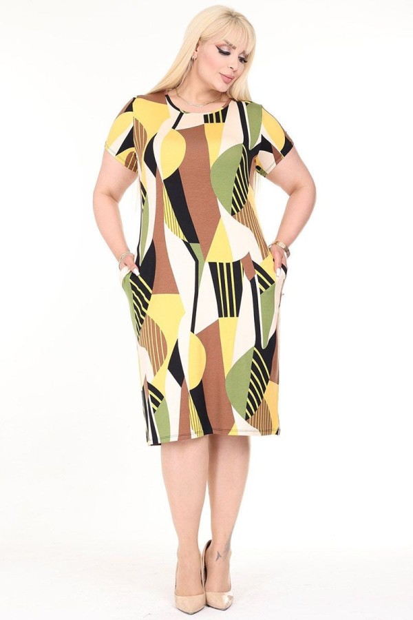 Vasarinė suknelė trumpomis rankovėmis