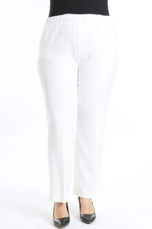 Baltos spalvos klasikinės moteriškos kelnės