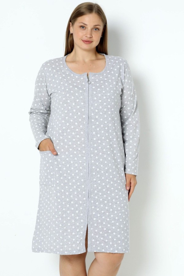 Medvilninis chalatas su kišenėmis ir...