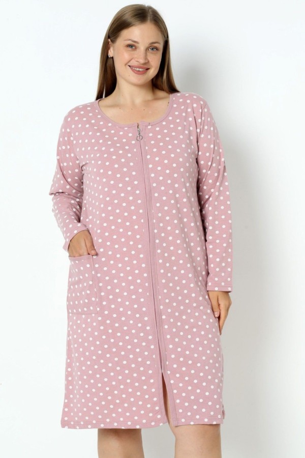 Medvilninis chalatas su kišenėmis ir...