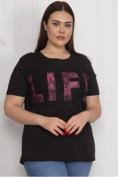 Juodi marškinėliai iš natūralios medvilnės