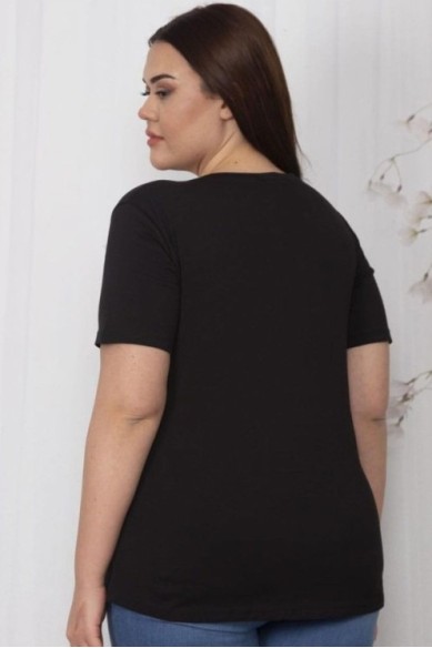 Juodi marškinėliai iš natūralios medvilnės