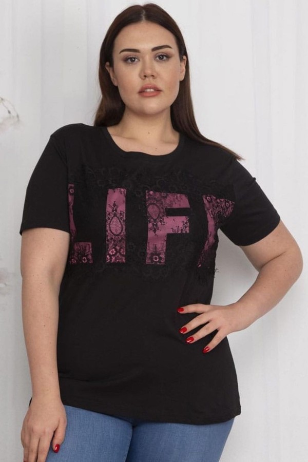 Juodi marškinėliai iš natūralios medvilnės