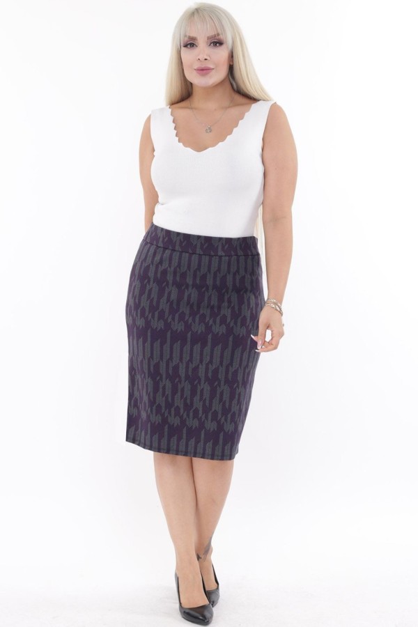 Pieštuko formos sijonas su ornamentais