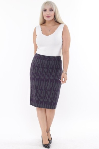 Pieštuko formos sijonas su ornamentais