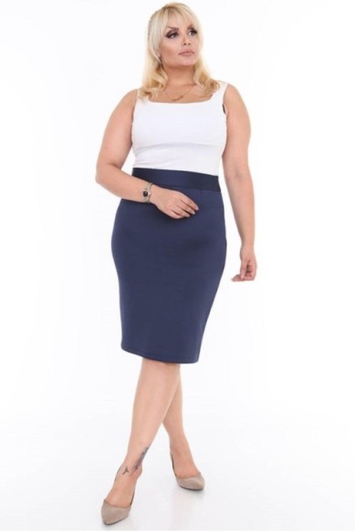 Mėlynas pieštukinis sijonas