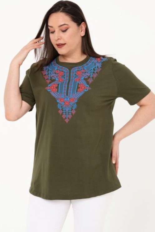 Rudai žalia palaidinė iš natūralios medvilnės 2