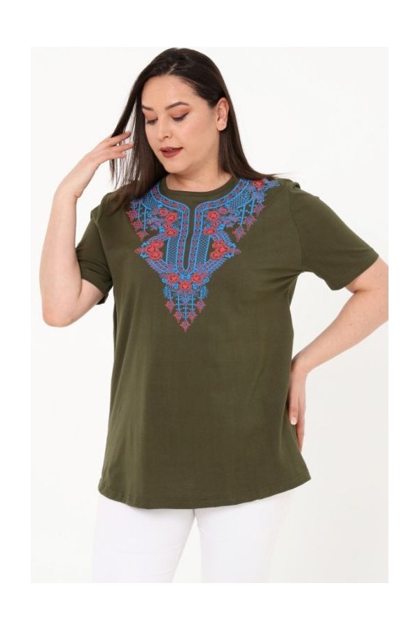 Rudai žalia palaidinė iš natūralios medvilnės