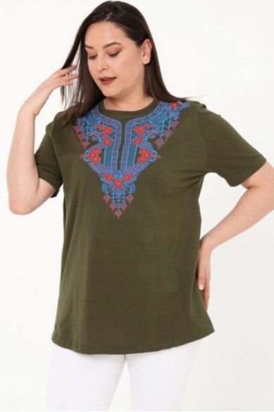 Rudai žalia palaidinė iš natūralios medvilnės