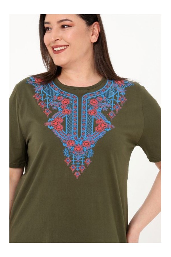 Rudai žalia palaidinė iš natūralios medvilnės