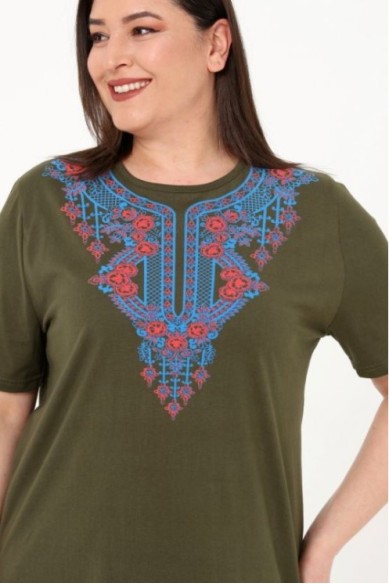 Rudai žalia palaidinė iš natūralios medvilnės