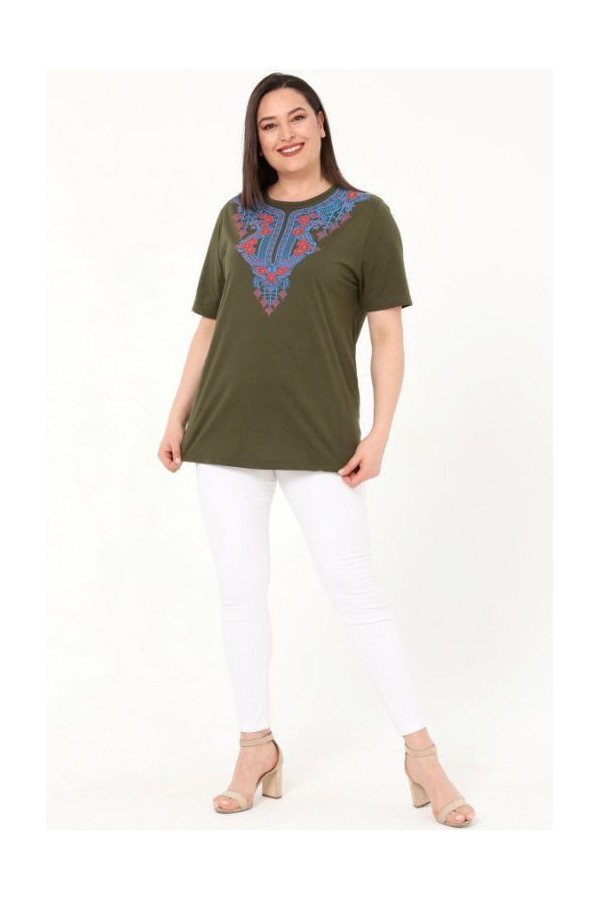 Rudai žalia palaidinė iš natūralios medvilnės