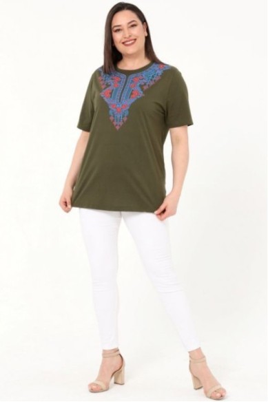 Rudai žalia palaidinė iš natūralios medvilnės