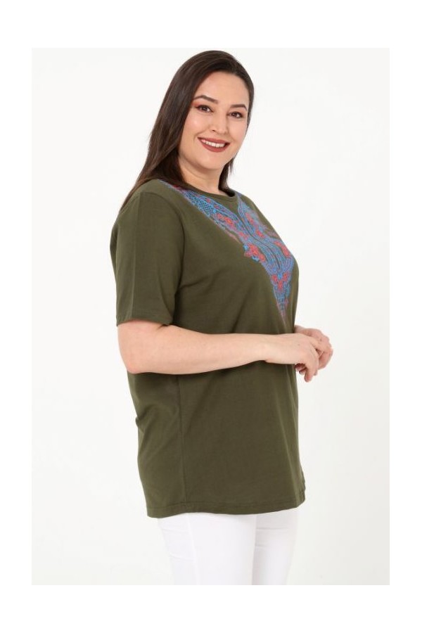 Rudai žalia palaidinė iš natūralios medvilnės