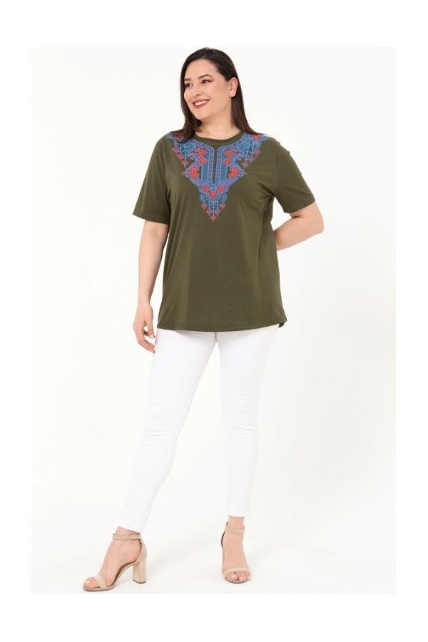 Rudai žalia palaidinė iš natūralios medvilnės