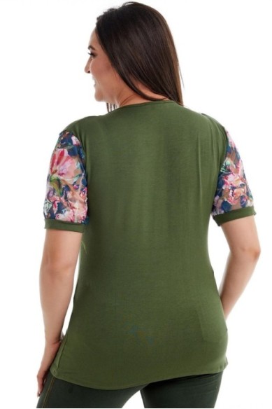 Puošni palaidinė trumpomis rankovėmis