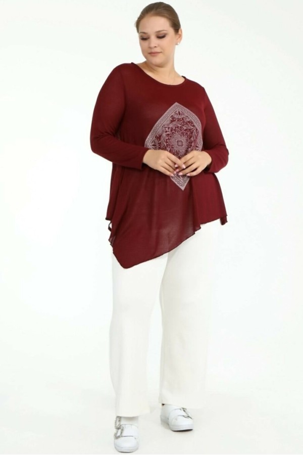 Moteriška palaidinė ilgomis rankovėmis su ornamentu