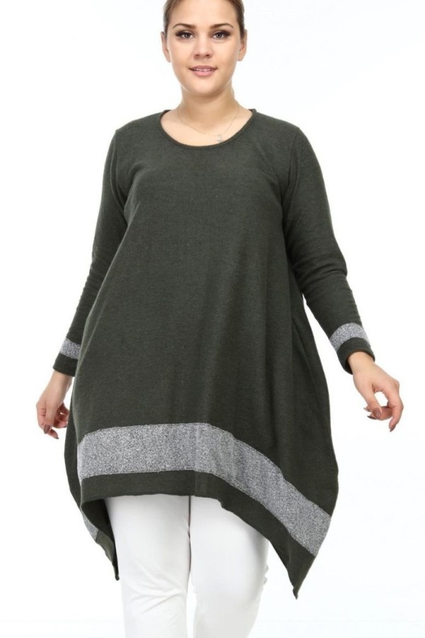 Šilta asimetriška tunika ilgomis rankovėmis