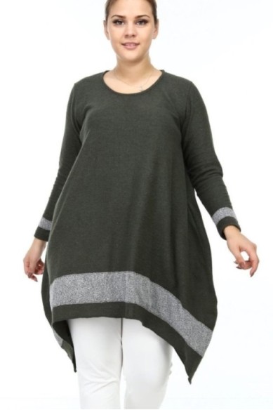 Šilta asimetriška tunika ilgomis rankovėmis