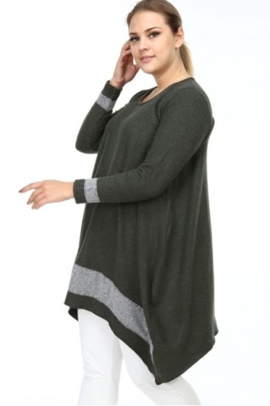 Šilta asimetriška tunika ilgomis rankovėmis