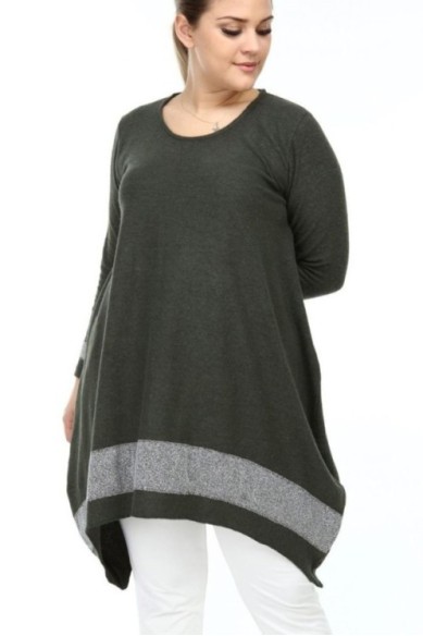 Šilta asimetriška tunika ilgomis rankovėmis