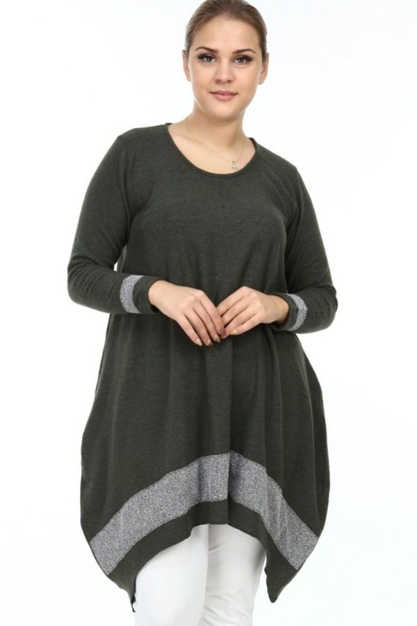 Šilta asimetriška tunika ilgomis rankovėmis
