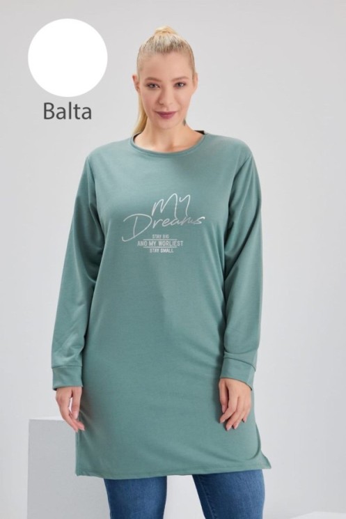 BALTA tunika su užrašais