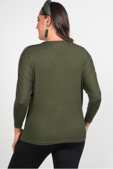 Haki spalvos palaidinė iš viskozės