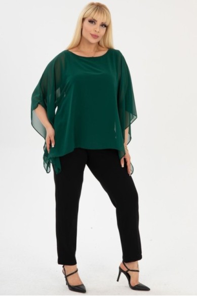 Puošni žalia palaidinė moterims