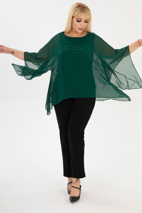 Puošni žalia palaidinė moterims