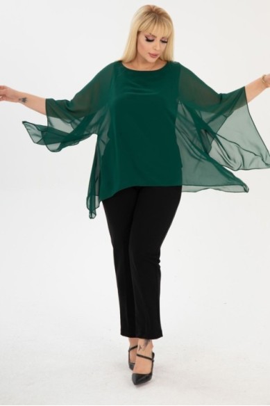 Puošni žalia palaidinė moterims