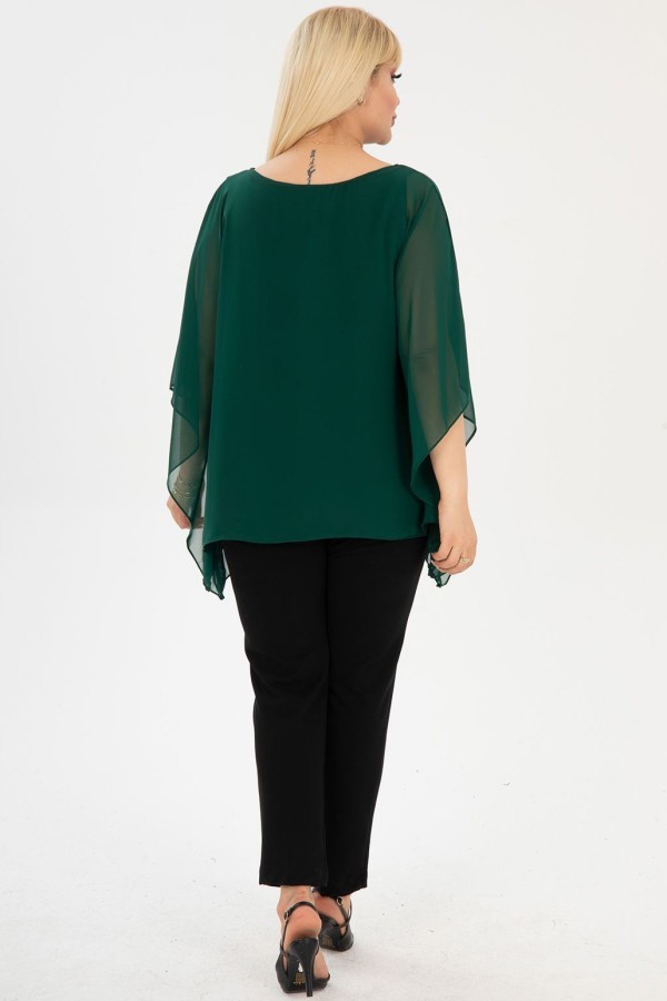 Puošni žalia palaidinė moterims