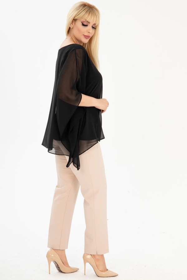 Proginė juoda palaidinė moterims