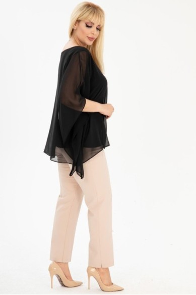 Proginė juoda palaidinė moterims