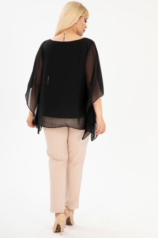 Proginė juoda palaidinė moterims