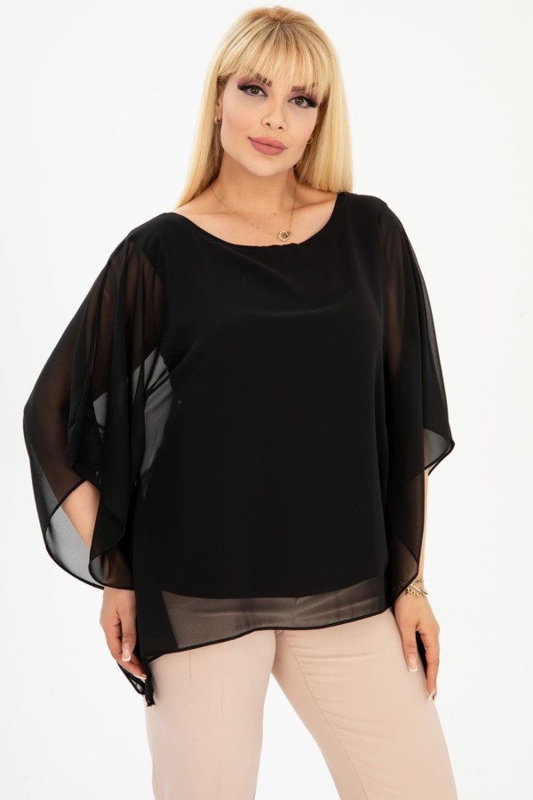 Proginė juoda palaidinė moterims