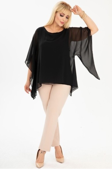 Proginė juoda palaidinė moterims