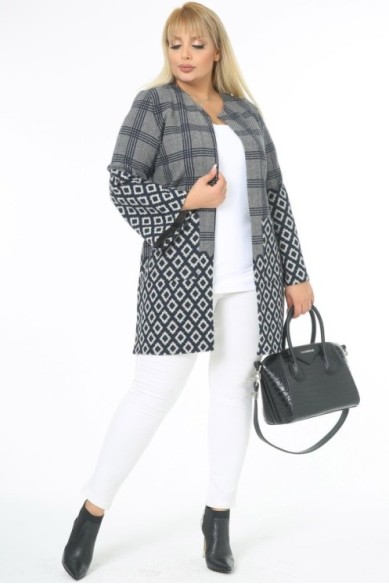 Žakardinis švarkas su kišenėmis