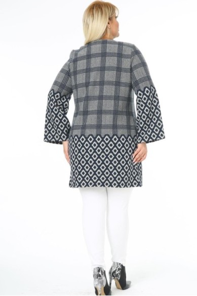 Žakardinis švarkas su kišenėmis