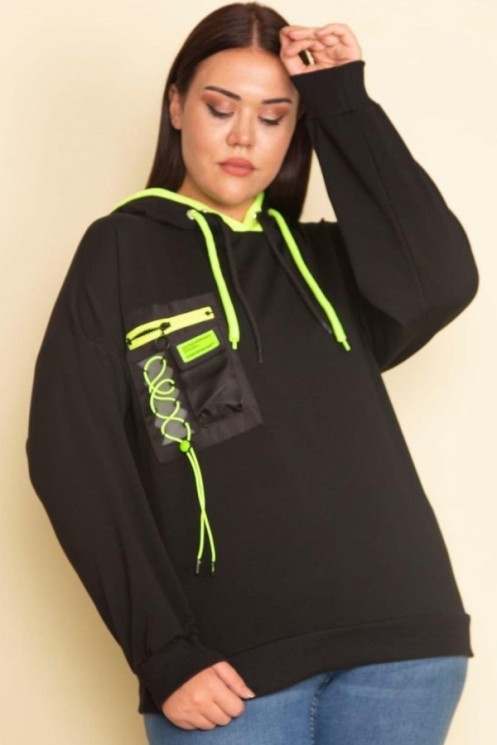 Stilingas oversized džemperis su kapišonu 2