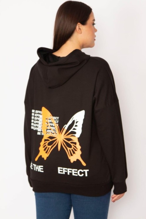 Juodas oversized džemperis su drugeliu 2