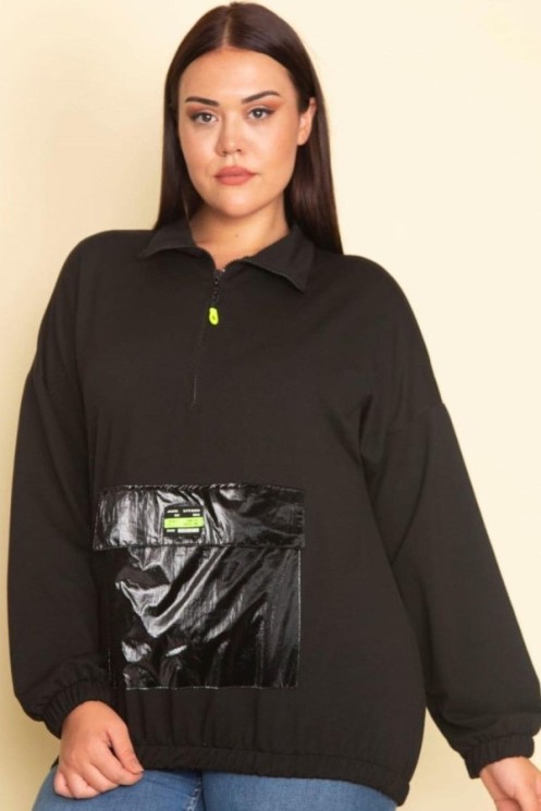 Stilingas džemperis su užtraukiama apykakle