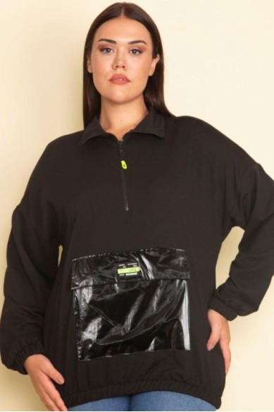 Stilingas džemperis su užtraukiama apykakle