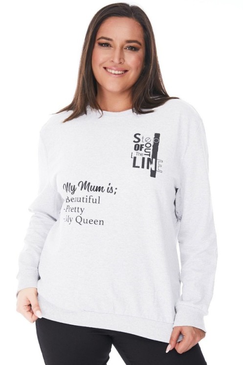 Baltas medvilninis bliuzonas moterims