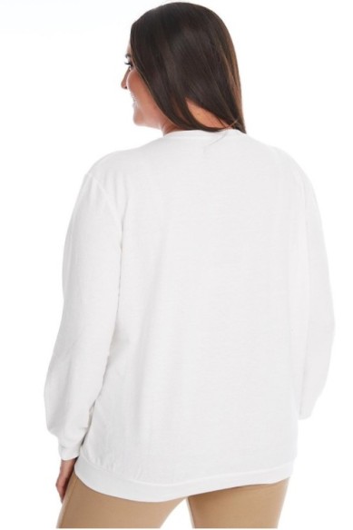 Baltas moteriškas bliuzonas su piešiniu