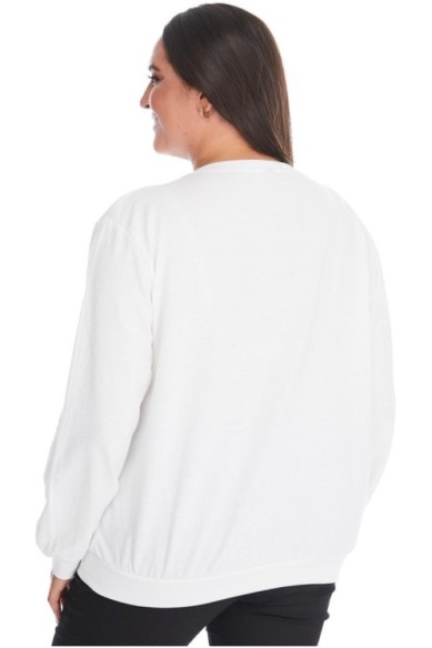 Basic baltas džemperis su užrašais