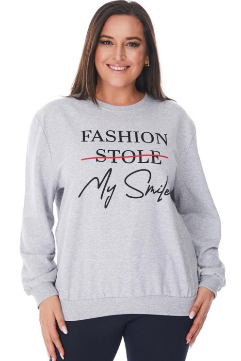 Paprastas pilkas džemperis moterims