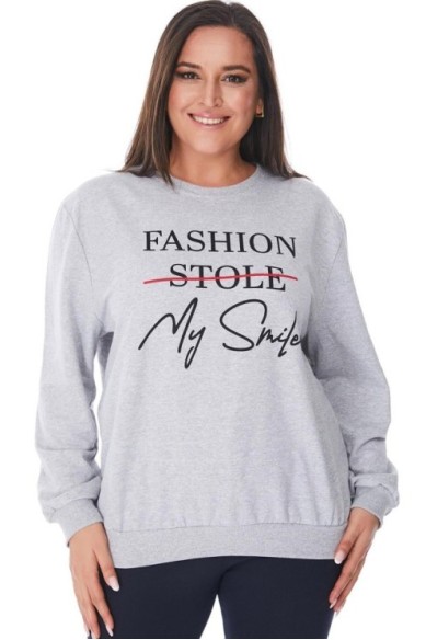 Paprastas pilkas džemperis moterims