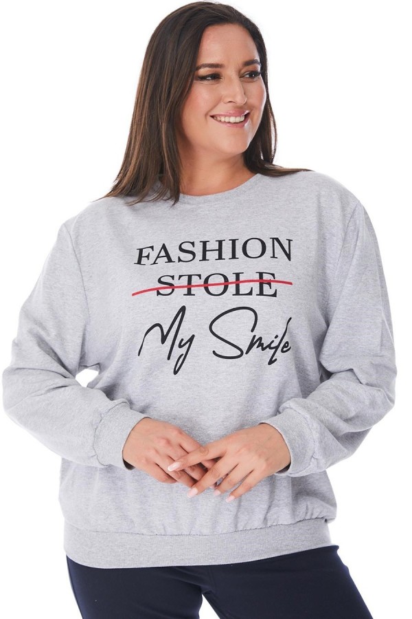 Paprastas pilkas džemperis moterims